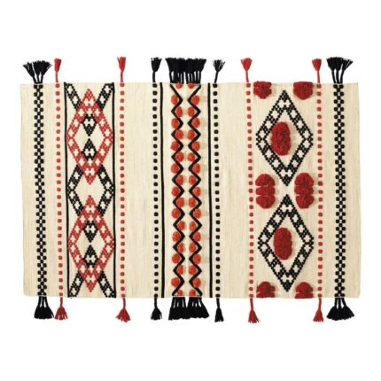 Athr Bohemian Textured Fringe Rug – Bold Elegance