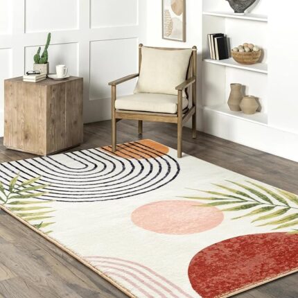 Athr Modern Abstract Tropical Rug – Vibrant Elegance