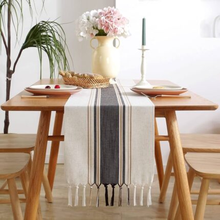 Athr Bohemian Striped Table Runner – Neutral Elegance