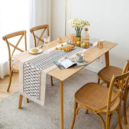 Athr Bohemian Geometric Table Runner – Minimalist Elegance